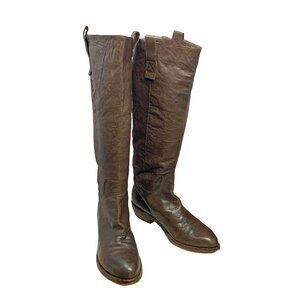Fatte A Mano per King Brown Leather Tall‎ Riding Boots